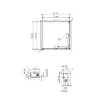 Cabină de duș Kolpasan, Venus Q, sticlă transparentă, 80 x 80, alb mat